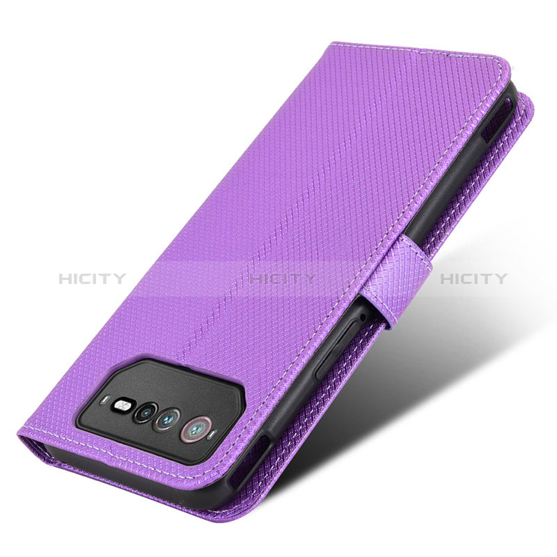 Coque Portefeuille Livre Cuir Etui Clapet BY7 pour Asus ROG Phone 6 Pro Violet Plus