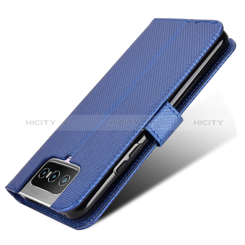 Coque Portefeuille Livre Cuir Etui Clapet BY7 pour Asus Zenfone 7 ZS670KS Bleu Plus