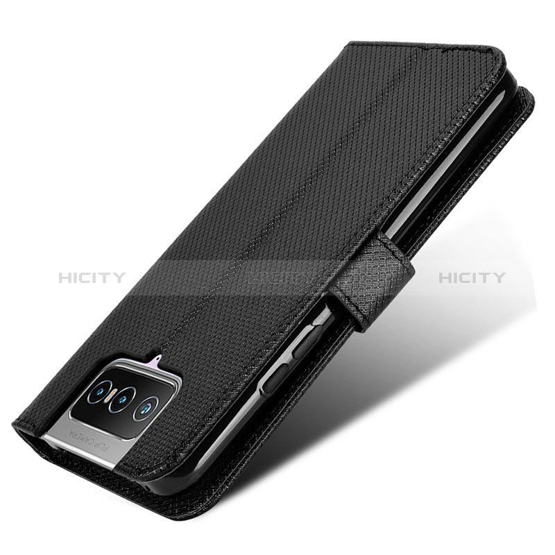 Coque Portefeuille Livre Cuir Etui Clapet BY7 pour Asus Zenfone 7 ZS670KS Noir Plus