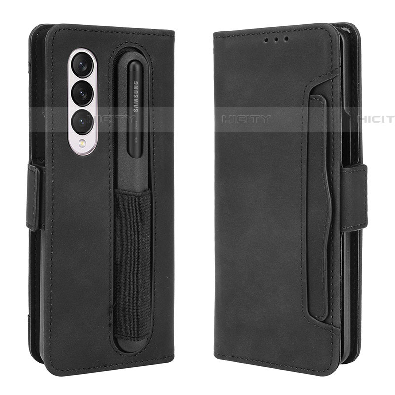 Coque Portefeuille Livre Cuir Etui Clapet BY9 pour Samsung Galaxy Z Fold4 5G Noir Plus