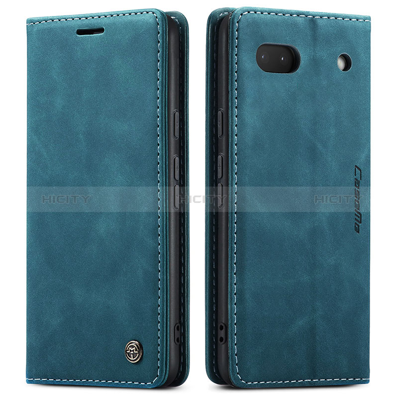 Coque Portefeuille Livre Cuir Etui Clapet C01S pour Google Pixel 6a 5G Bleu Plus