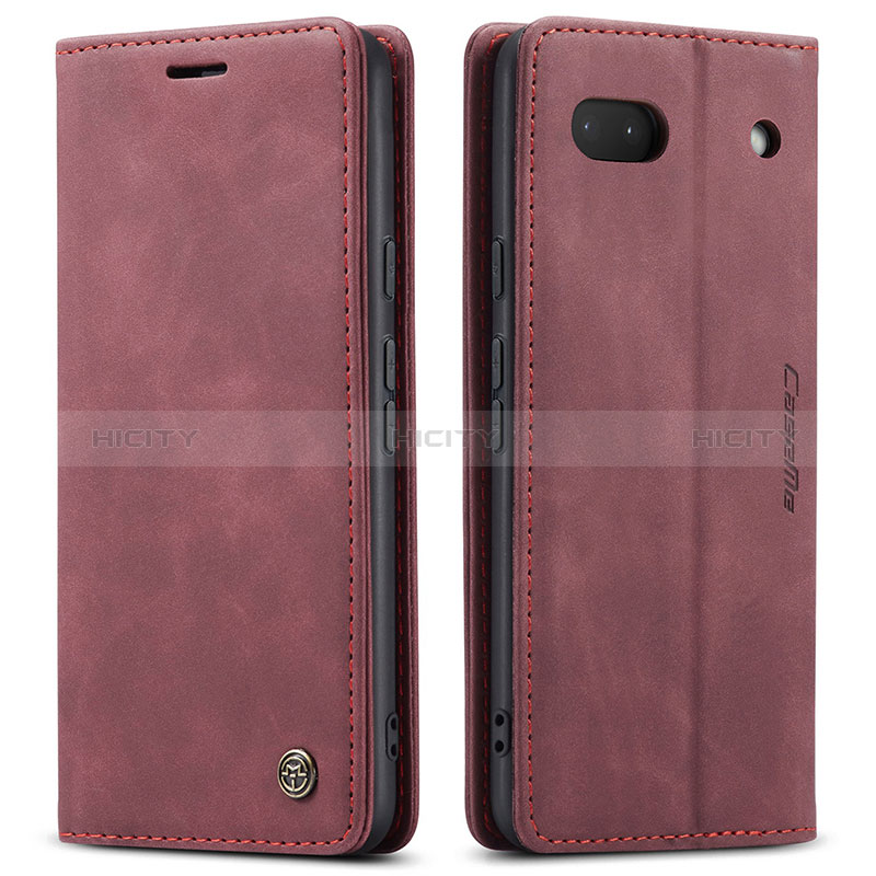 Coque Portefeuille Livre Cuir Etui Clapet C01S pour Google Pixel 6a 5G Vin Rouge Plus