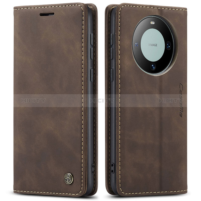 Coque Portefeuille Livre Cuir Etui Clapet C01S pour Huawei Mate 60 Marron Plus