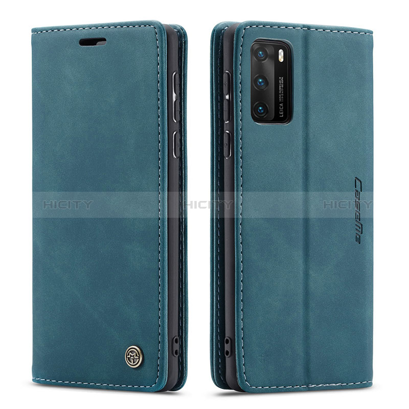 Coque Portefeuille Livre Cuir Etui Clapet C01S pour Huawei P40 Bleu Plus