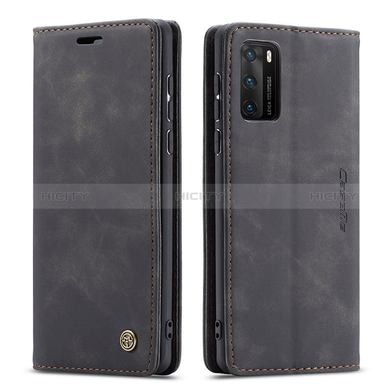 Coque Portefeuille Livre Cuir Etui Clapet C01S pour Huawei P40 Noir Plus