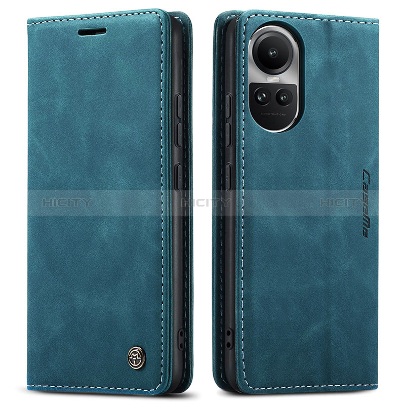 Coque Portefeuille Livre Cuir Etui Clapet C01S pour Oppo Reno10 5G Bleu Plus