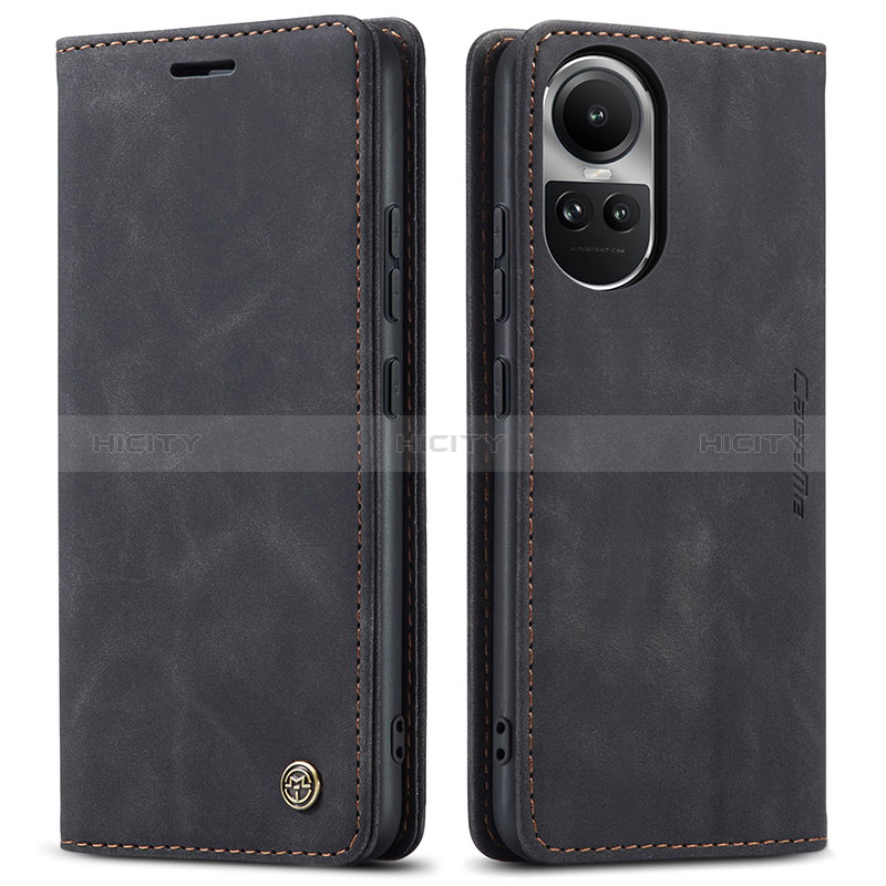 Coque Portefeuille Livre Cuir Etui Clapet C01S pour Oppo Reno10 5G Noir Plus