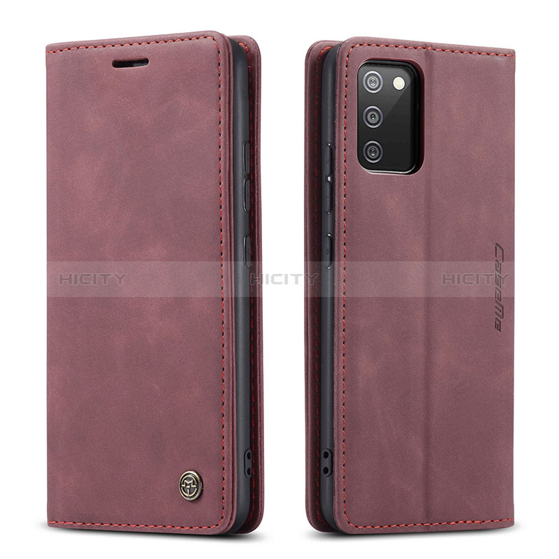 Coque Portefeuille Livre Cuir Etui Clapet C01S pour Samsung Galaxy A02s Vin Rouge Plus