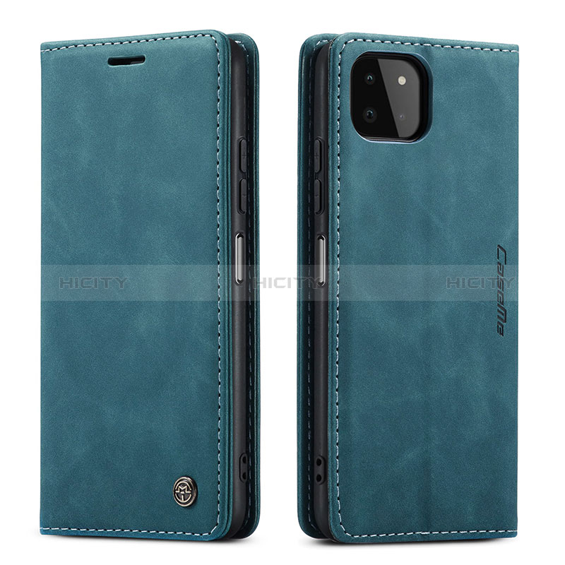 Coque Portefeuille Livre Cuir Etui Clapet C01S pour Samsung Galaxy A22s 5G Bleu Plus