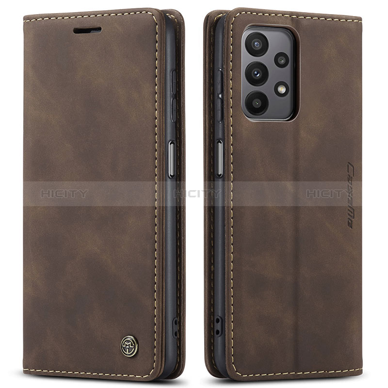 Coque Portefeuille Livre Cuir Etui Clapet C01S pour Samsung Galaxy A23 5G Marron Plus