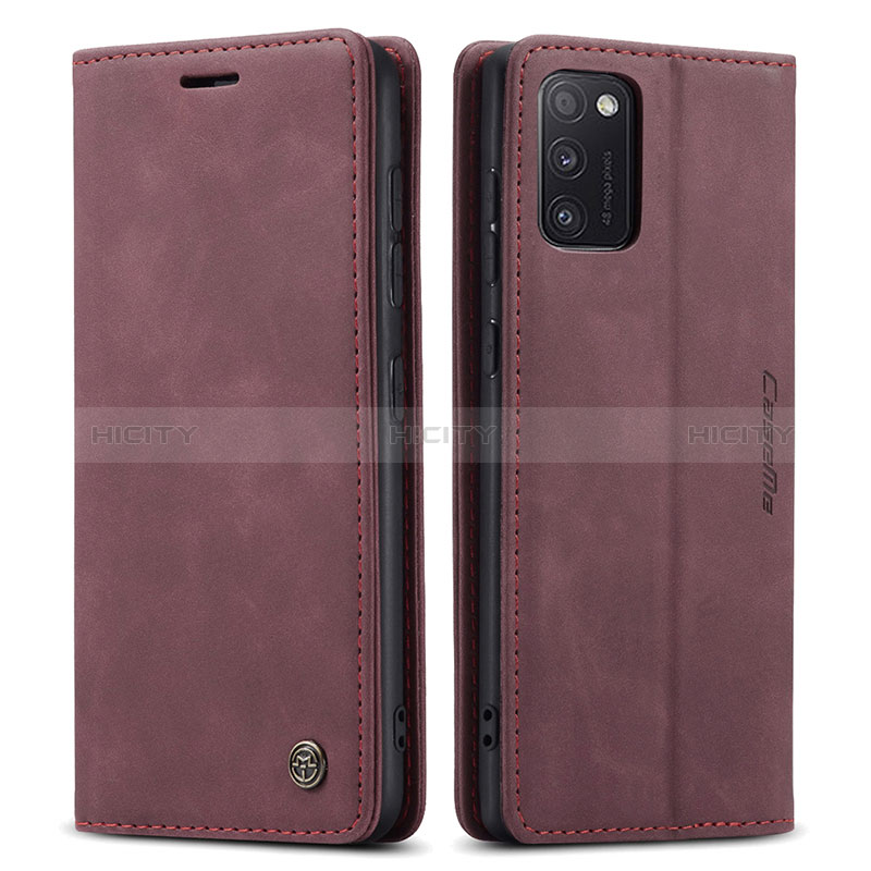 Coque Portefeuille Livre Cuir Etui Clapet C01S pour Samsung Galaxy A41 Vin Rouge Plus