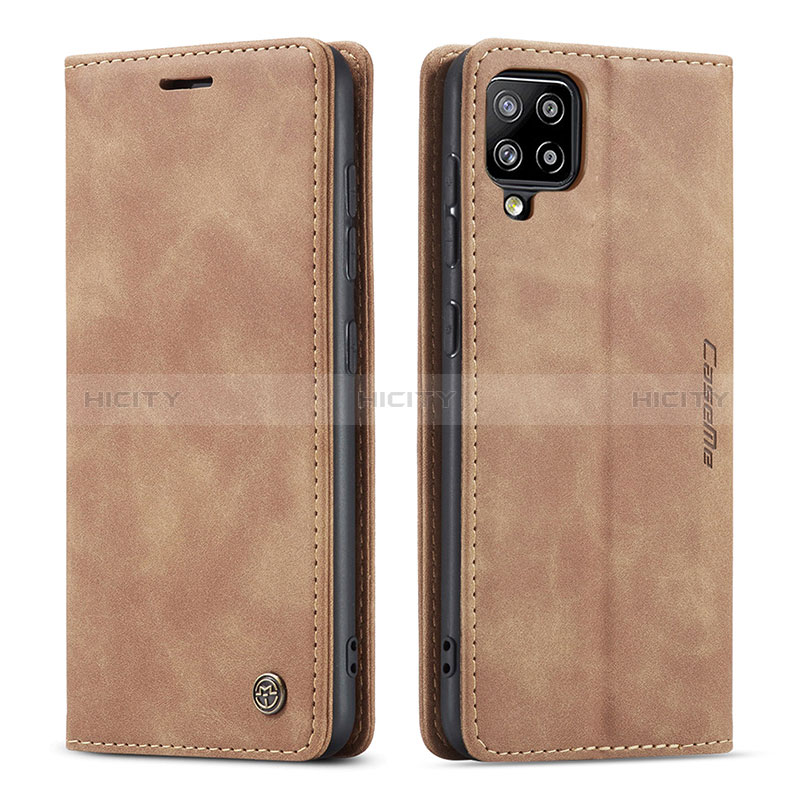 Coque Portefeuille Livre Cuir Etui Clapet C01S pour Samsung Galaxy A42 5G Brun Clair Plus