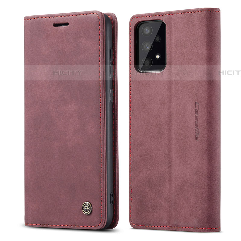 Coque Portefeuille Livre Cuir Etui Clapet C01S pour Samsung Galaxy A53 5G Vin Rouge Plus