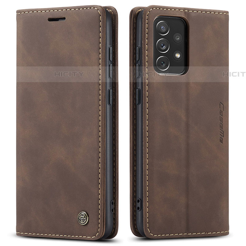 Coque Portefeuille Livre Cuir Etui Clapet C01S pour Samsung Galaxy A72 4G Marron Plus