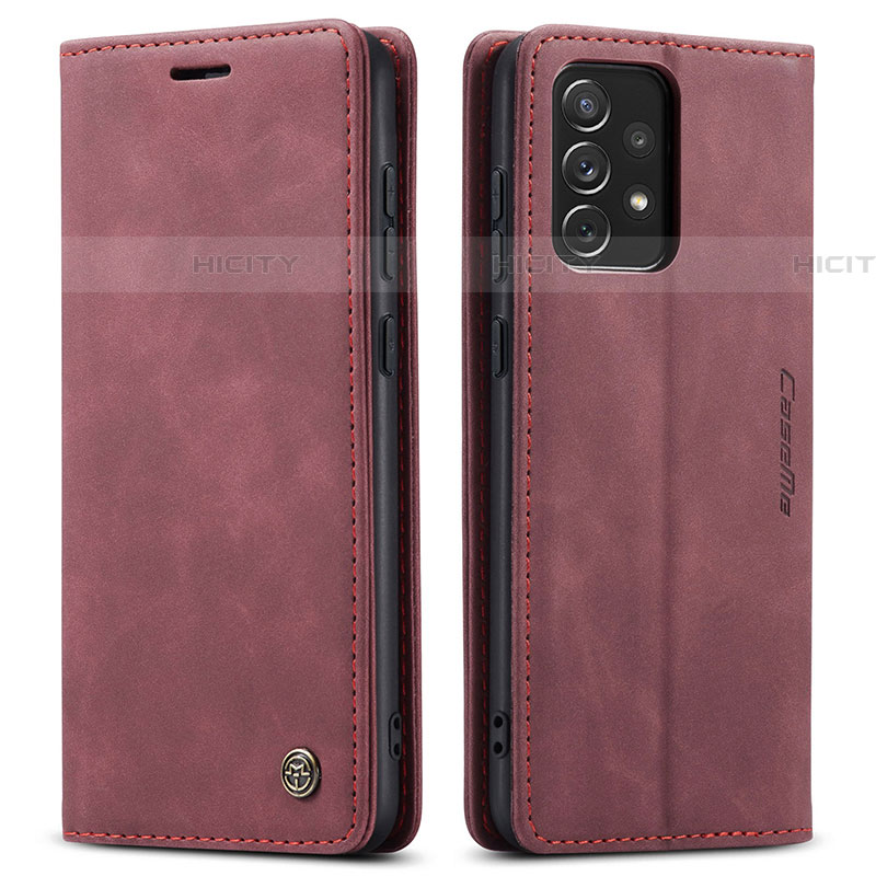 Coque Portefeuille Livre Cuir Etui Clapet C01S pour Samsung Galaxy A72 4G Vin Rouge Plus