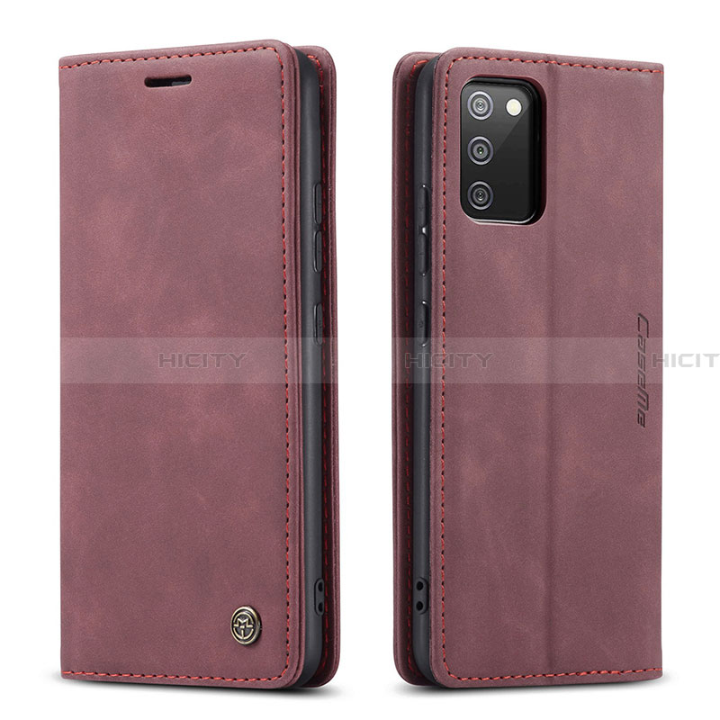 Coque Portefeuille Livre Cuir Etui Clapet C01S pour Samsung Galaxy F02S SM-E025F Vin Rouge Plus