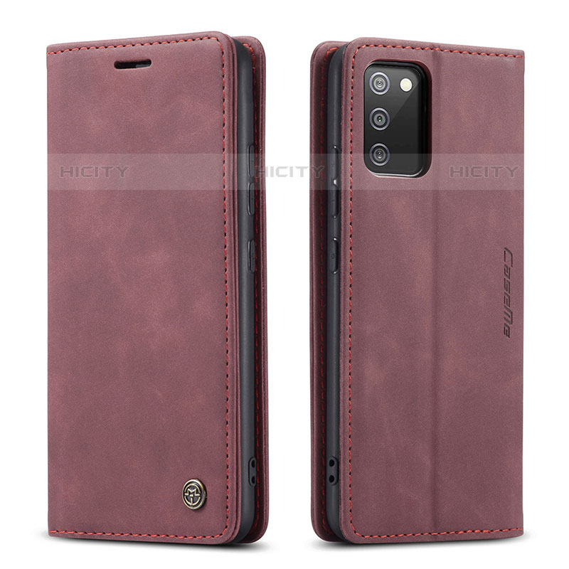 Coque Portefeuille Livre Cuir Etui Clapet C01S pour Samsung Galaxy M02s Vin Rouge Plus