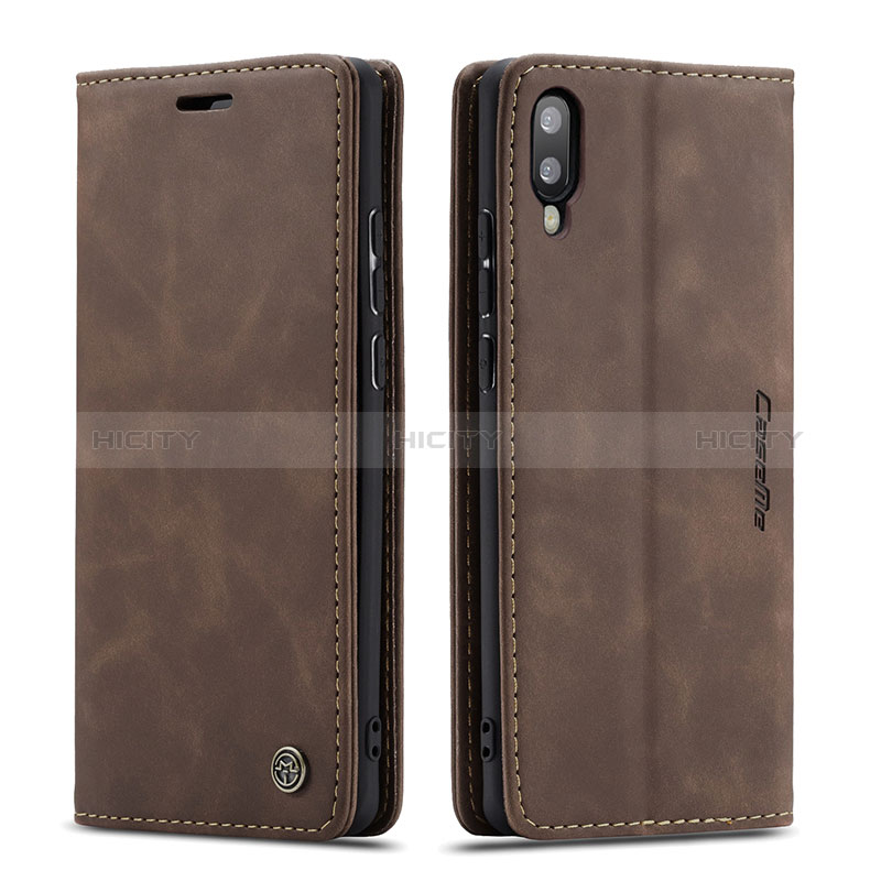 Coque Portefeuille Livre Cuir Etui Clapet C01S pour Samsung Galaxy M10 Marron Plus