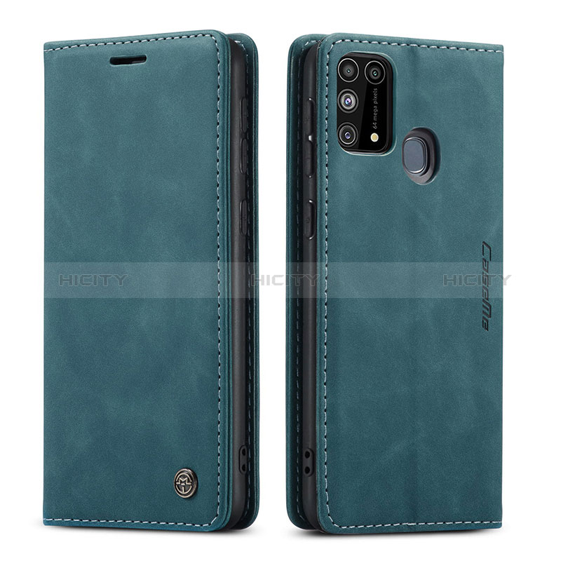 Coque Portefeuille Livre Cuir Etui Clapet C01S pour Samsung Galaxy M21s Bleu Plus