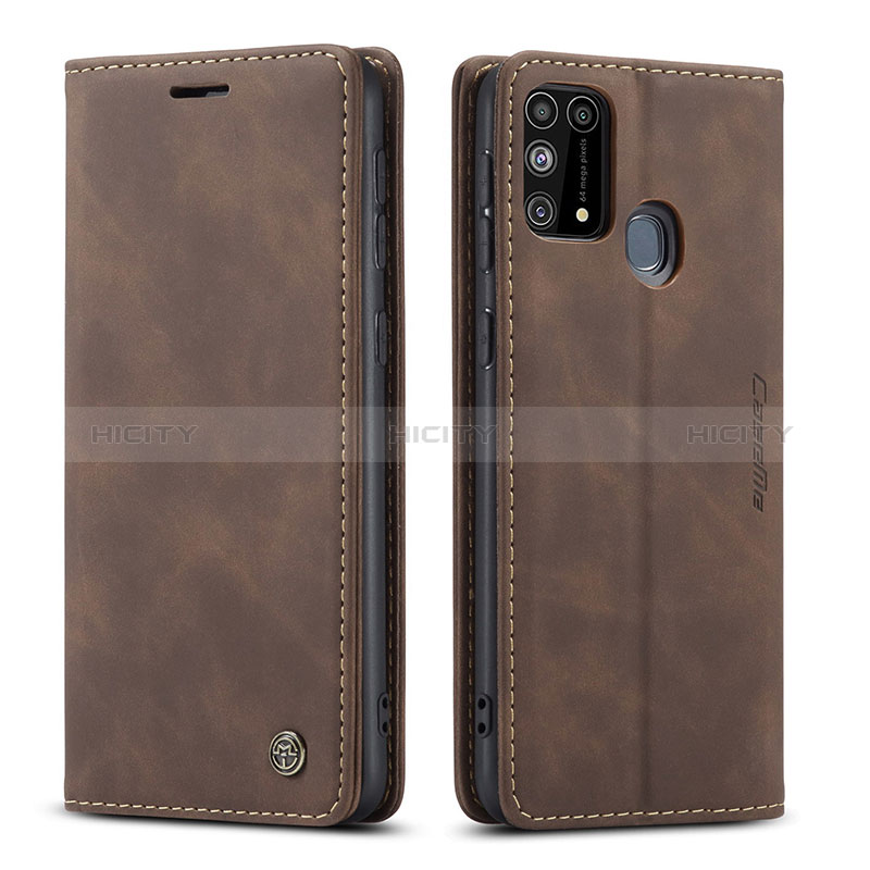 Coque Portefeuille Livre Cuir Etui Clapet C01S pour Samsung Galaxy M31 Marron Plus