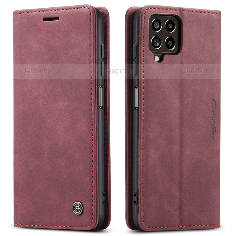 Coque Portefeuille Livre Cuir Etui Clapet C01S pour Samsung Galaxy M33 5G Vin Rouge Plus