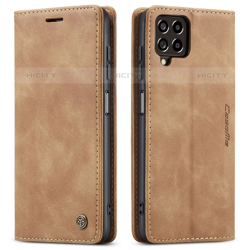 Coque Portefeuille Livre Cuir Etui Clapet C01S pour Samsung Galaxy M53 5G Brun Clair Plus