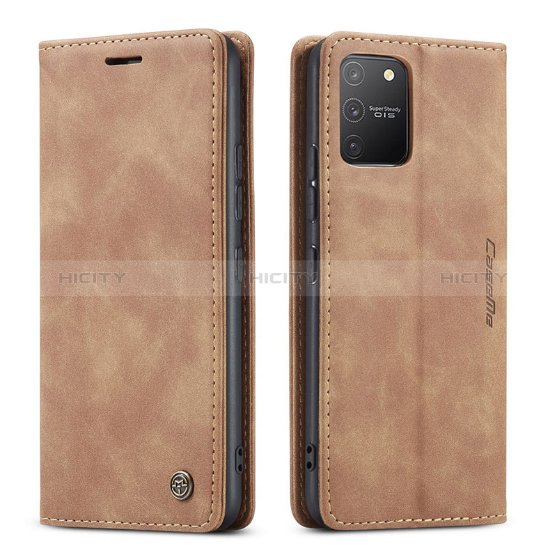 Coque Portefeuille Livre Cuir Etui Clapet C01S pour Samsung Galaxy S10 Lite Brun Clair Plus