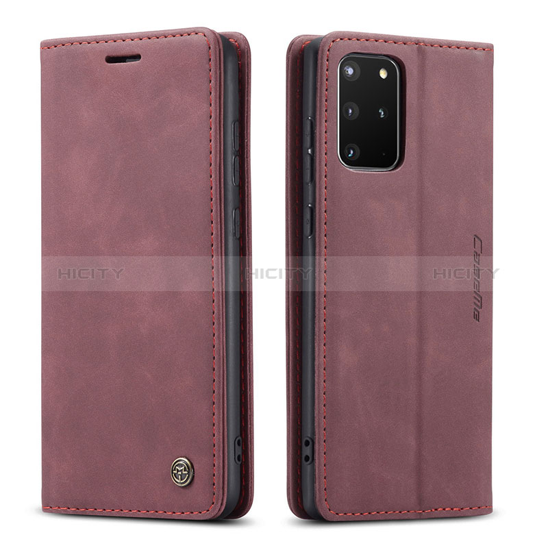 Coque Portefeuille Livre Cuir Etui Clapet C01S pour Samsung Galaxy S20 Plus 5G Vin Rouge Plus