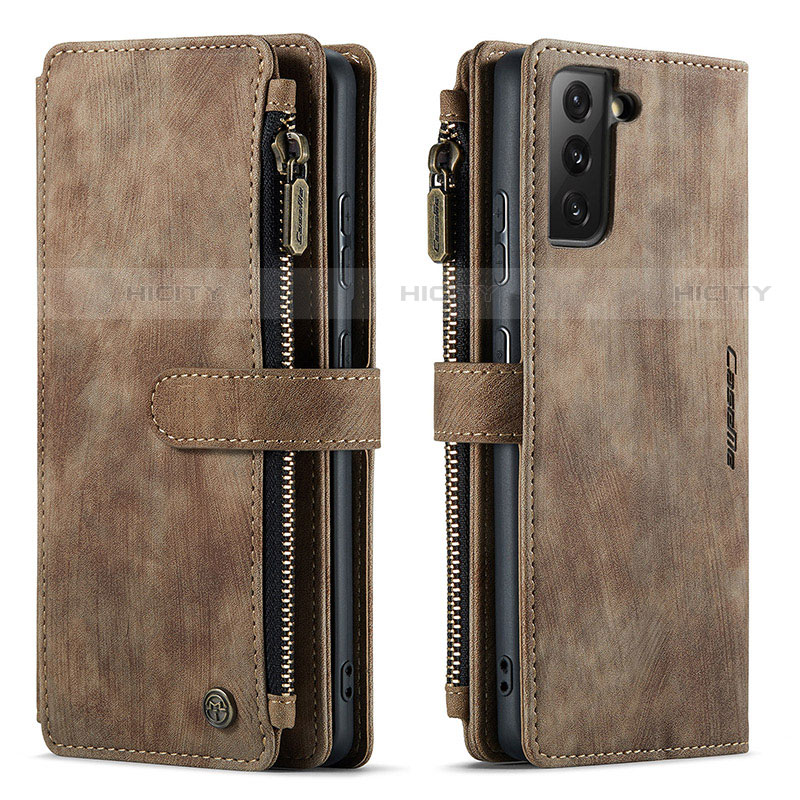 Coque Portefeuille Livre Cuir Etui Clapet C01S pour Samsung Galaxy S21 Plus 5G Marron Plus