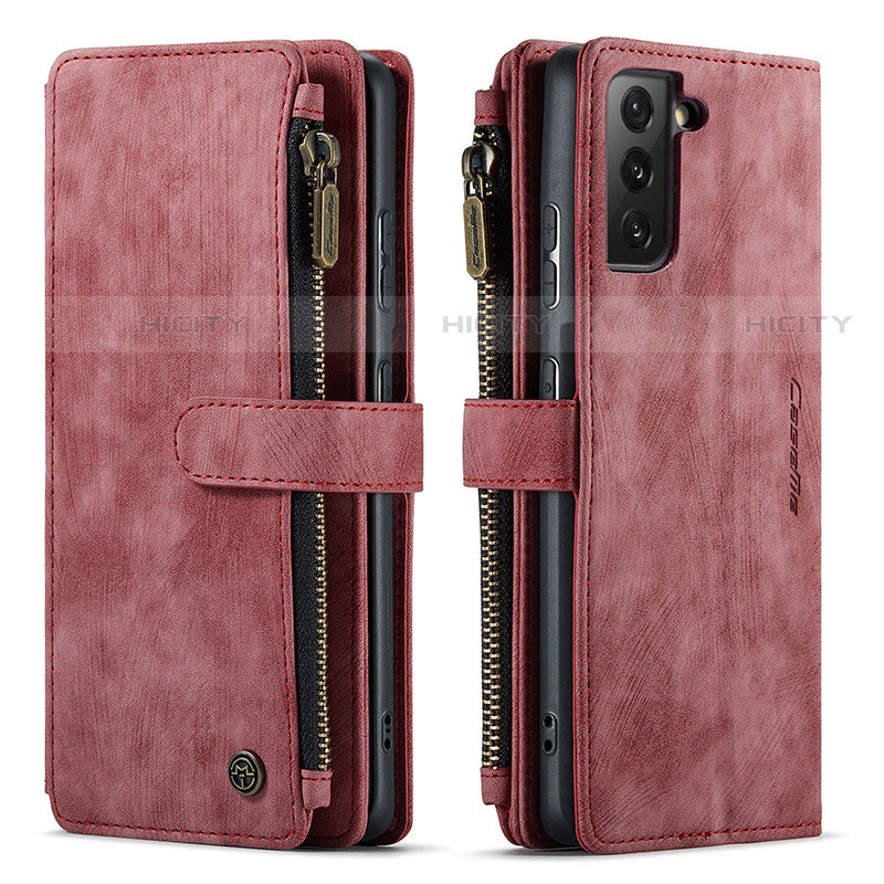 Coque Portefeuille Livre Cuir Etui Clapet C01S pour Samsung Galaxy S22 5G Rouge Plus