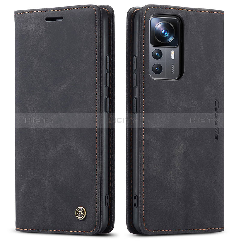 Coque Portefeuille Livre Cuir Etui Clapet C01S pour Xiaomi Mi 12T 5G Noir Plus