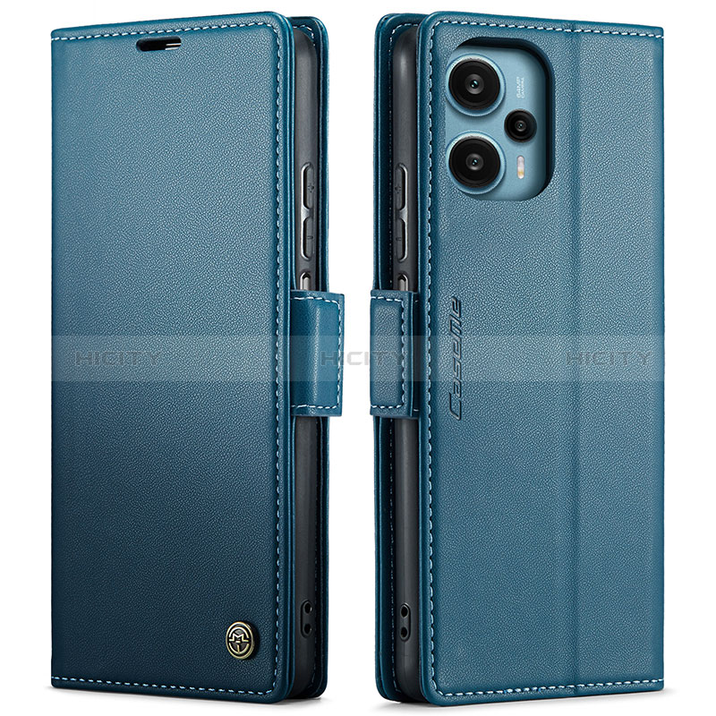 Coque Portefeuille Livre Cuir Etui Clapet C01S pour Xiaomi Poco F5 5G Bleu Plus