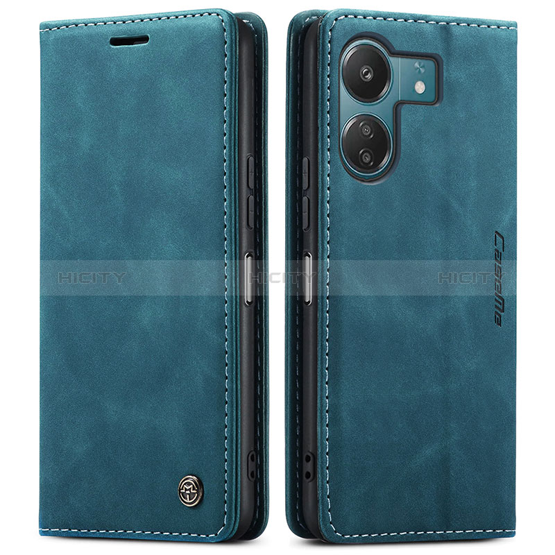 Coque Portefeuille Livre Cuir Etui Clapet C01S pour Xiaomi Redmi 13C Bleu Plus