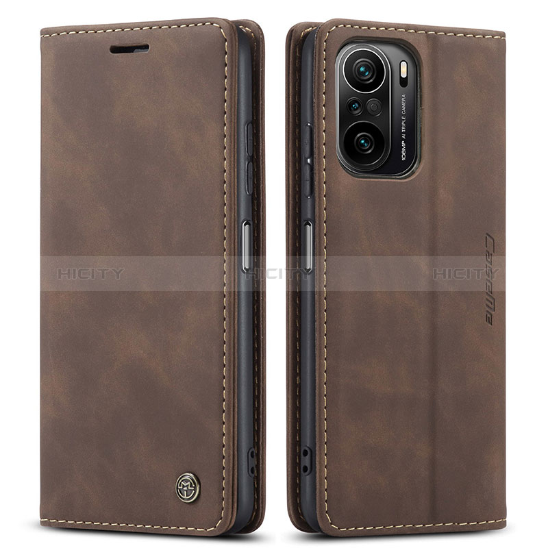 Coque Portefeuille Livre Cuir Etui Clapet C01S pour Xiaomi Redmi K40 5G Marron Plus