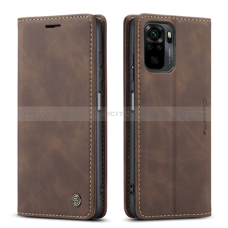 Coque Portefeuille Livre Cuir Etui Clapet C01S pour Xiaomi Redmi Note 10 4G Marron Plus