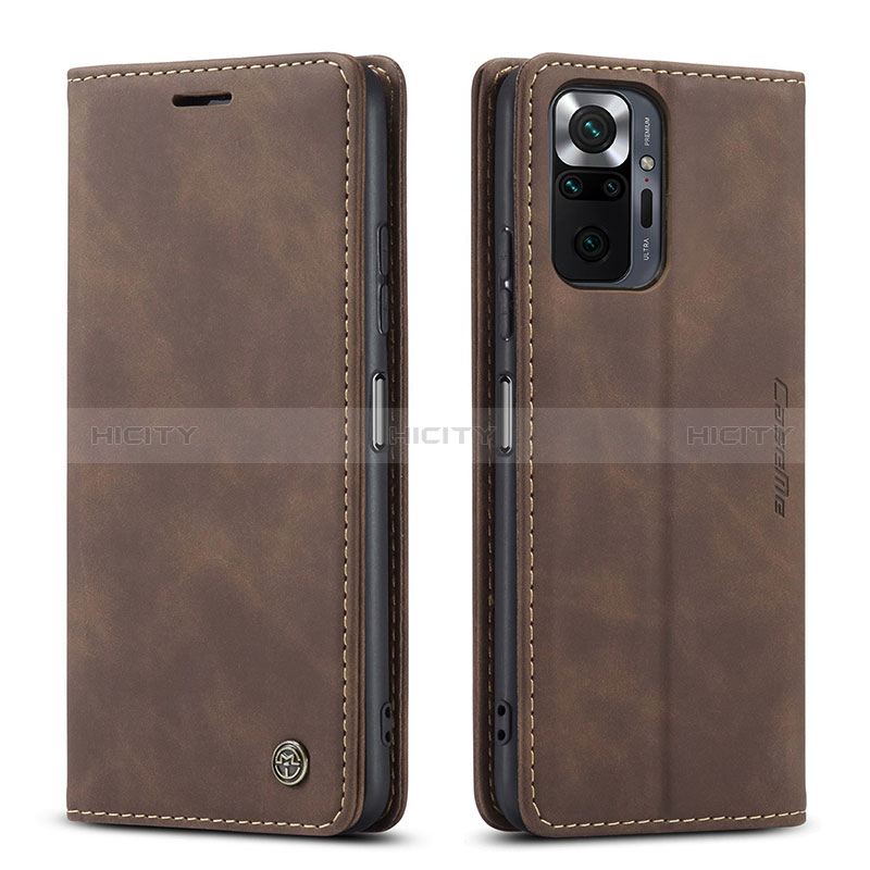 Coque Portefeuille Livre Cuir Etui Clapet C01S pour Xiaomi Redmi Note 10 Pro Max Marron Plus