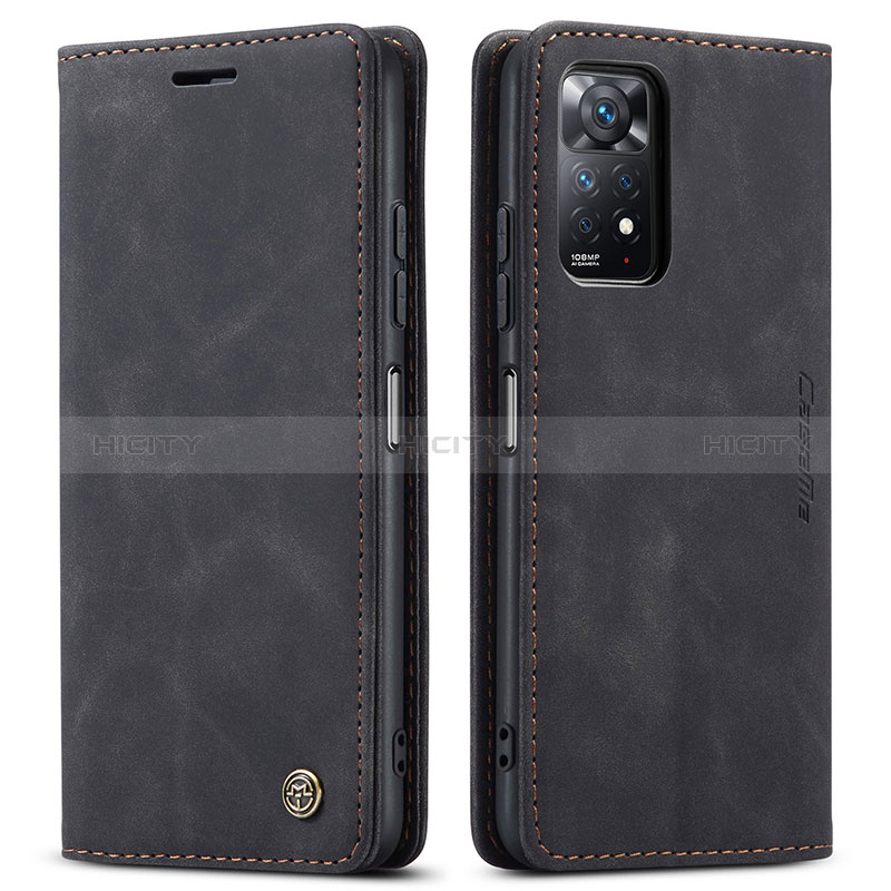 Coque Portefeuille Livre Cuir Etui Clapet C01S pour Xiaomi Redmi Note 11 Pro 4G Noir Plus