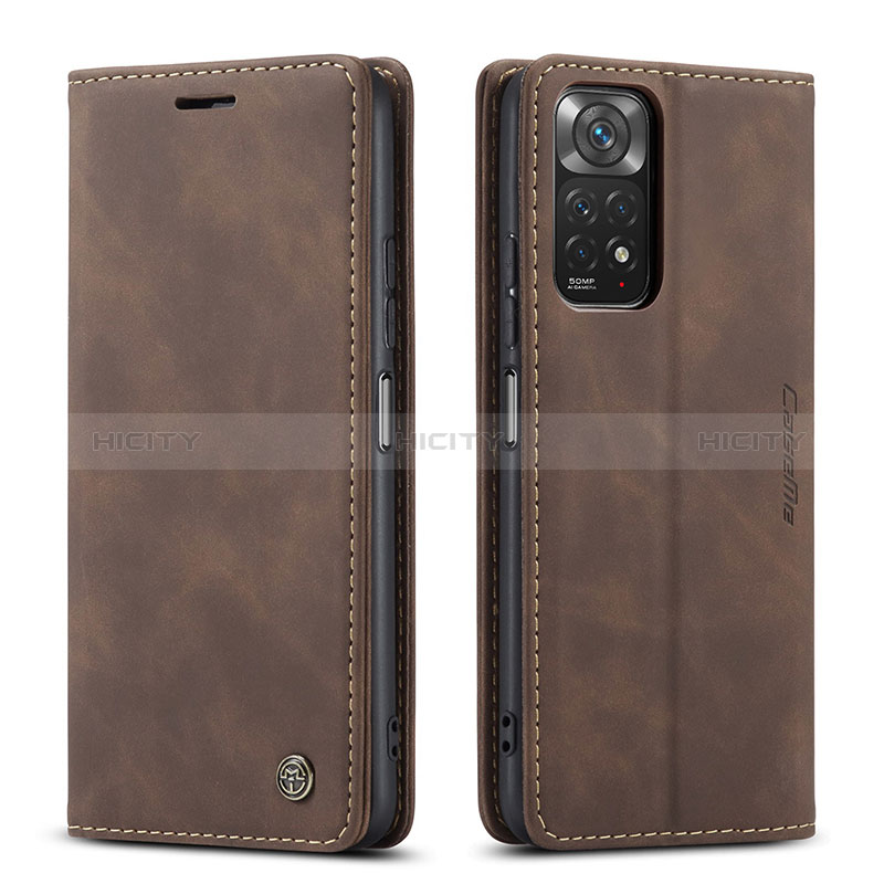 Coque Portefeuille Livre Cuir Etui Clapet C01S pour Xiaomi Redmi Note 11S 4G Marron Plus