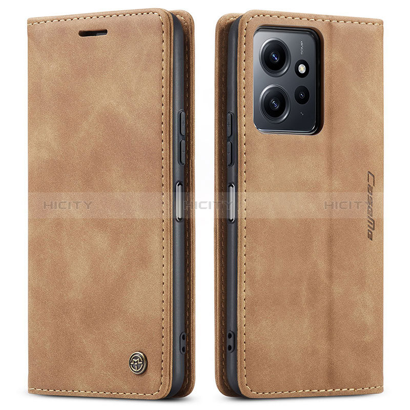 Coque Portefeuille Livre Cuir Etui Clapet C01S pour Xiaomi Redmi Note 12 4G Brun Clair Plus