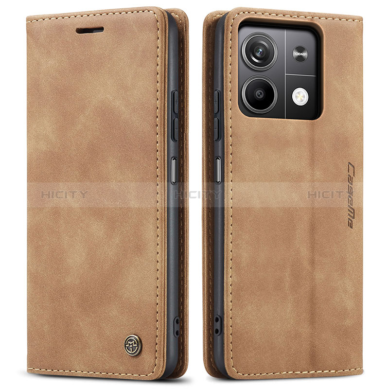 Coque Portefeuille Livre Cuir Etui Clapet C01S pour Xiaomi Redmi Note 13 5G Brun Clair Plus