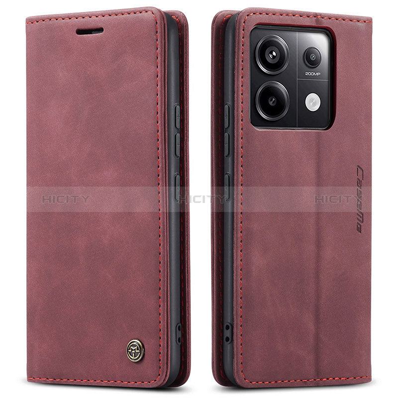 Coque Portefeuille Livre Cuir Etui Clapet C01S pour Xiaomi Redmi Note 13 Pro 5G Vin Rouge Plus