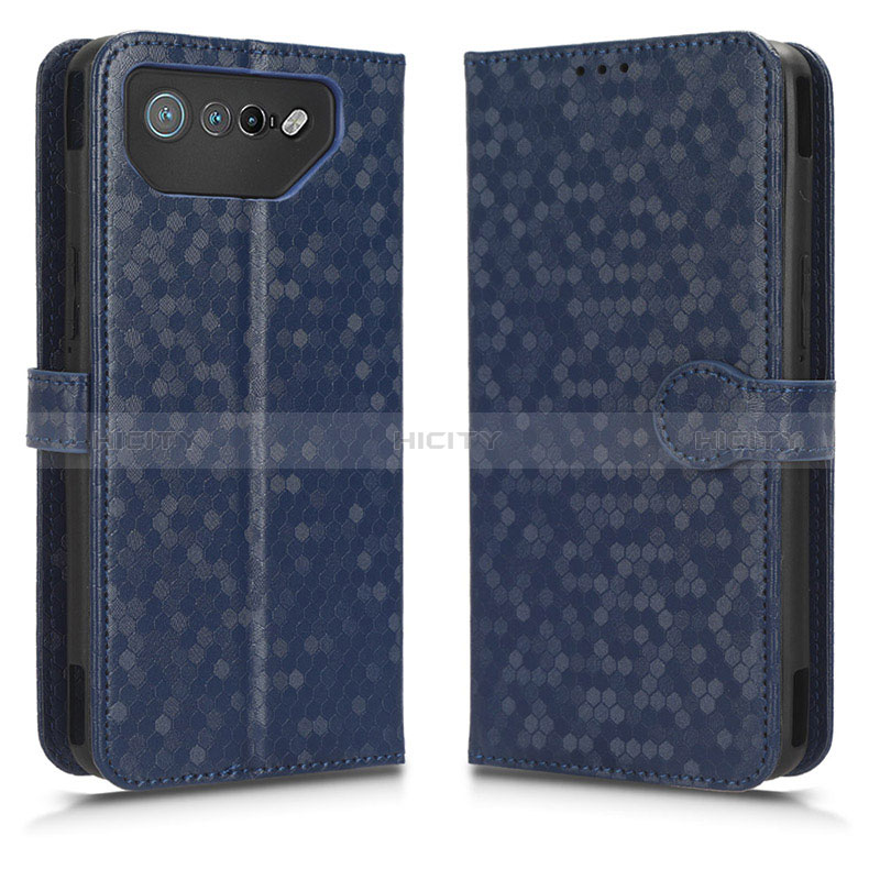 Coque Portefeuille Livre Cuir Etui Clapet C01X pour Asus ROG Phone 7 Bleu Plus