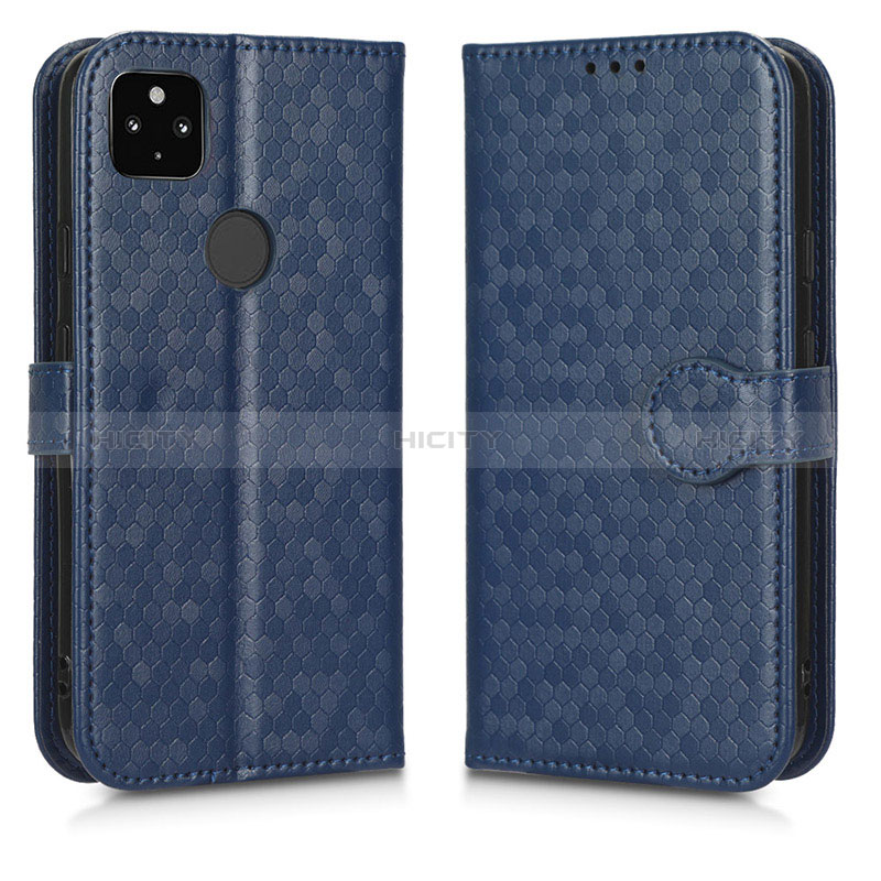 Coque Portefeuille Livre Cuir Etui Clapet C01X pour Google Pixel 4a 5G Bleu Plus