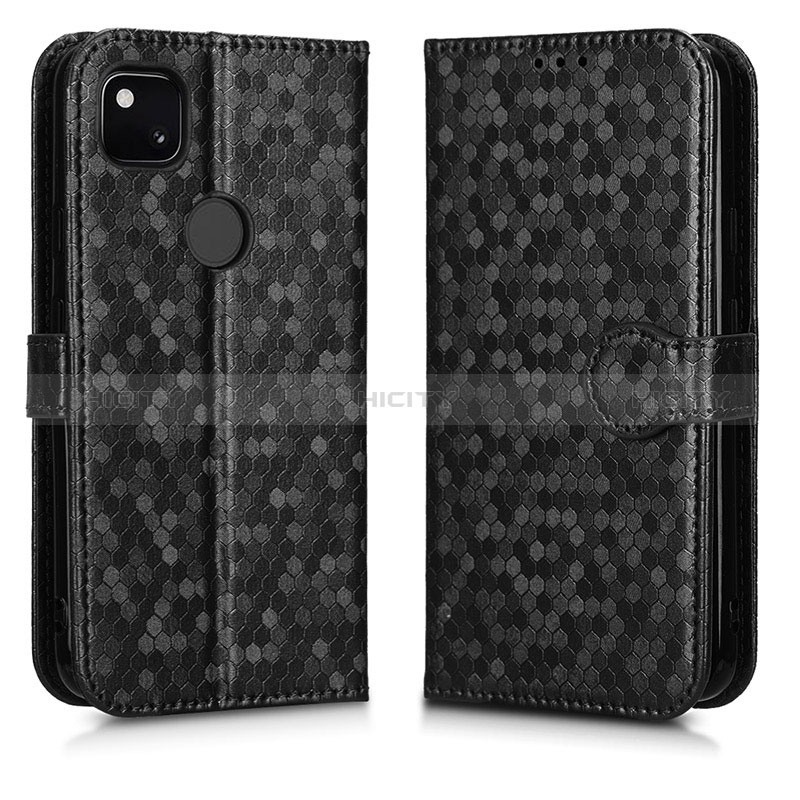 Coque Portefeuille Livre Cuir Etui Clapet C01X pour Google Pixel 4a Noir Plus