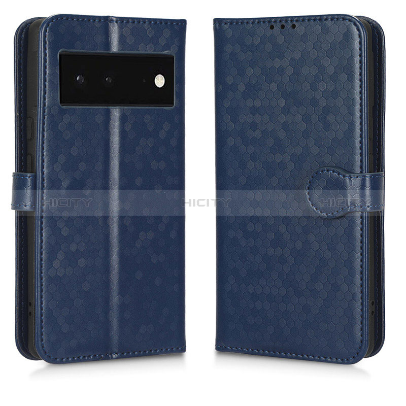 Coque Portefeuille Livre Cuir Etui Clapet C01X pour Google Pixel 6 5G Bleu Plus