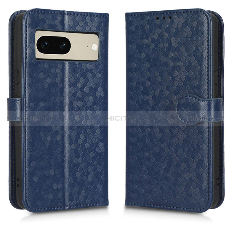 Coque Portefeuille Livre Cuir Etui Clapet C01X pour Google Pixel 7 5G Bleu Plus