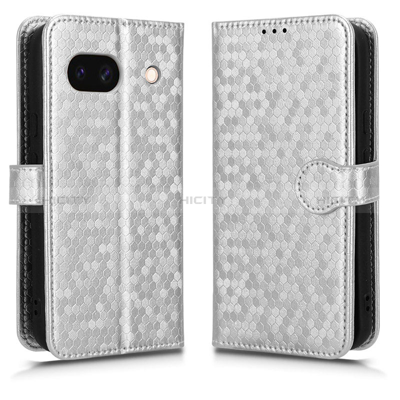 Coque Portefeuille Livre Cuir Etui Clapet C01X pour Google Pixel 8a 5G Argent Plus