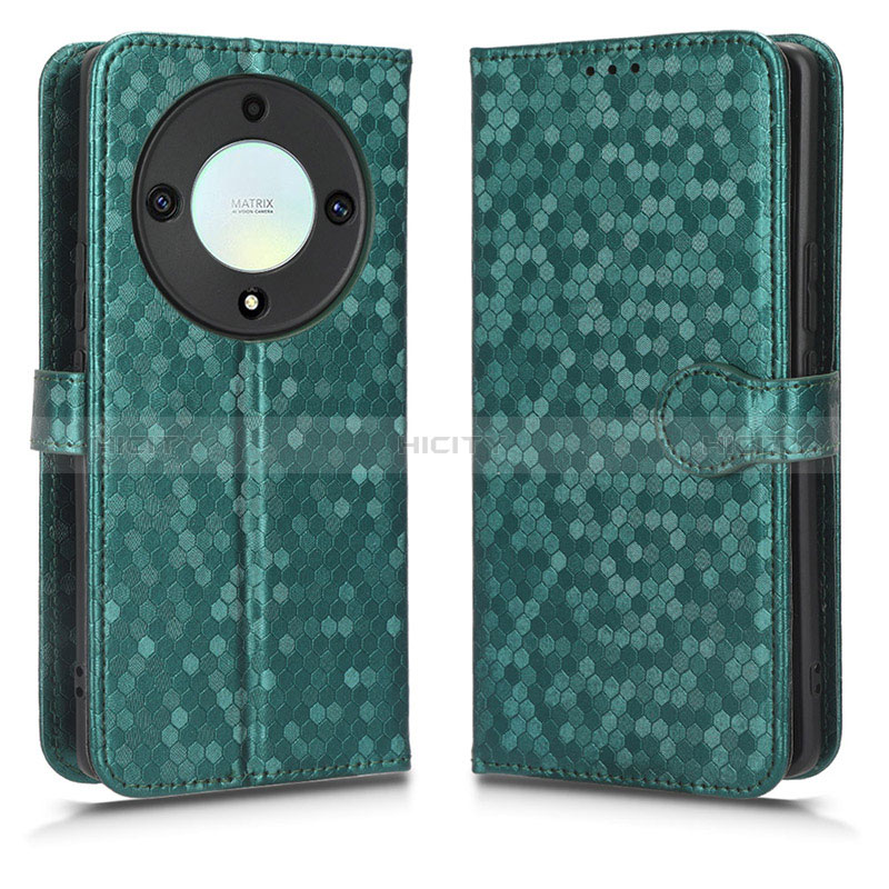 Coque Portefeuille Livre Cuir Etui Clapet C01X pour Huawei Honor Magic5 Lite 5G Vert Plus