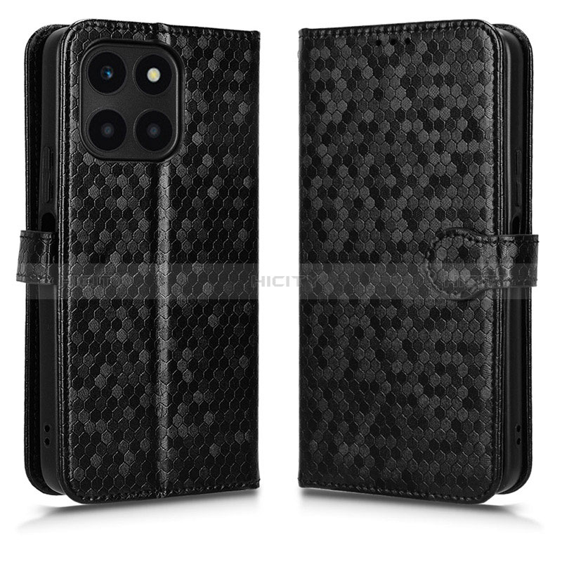 Coque Portefeuille Livre Cuir Etui Clapet C01X pour Huawei Honor X6a Noir Plus