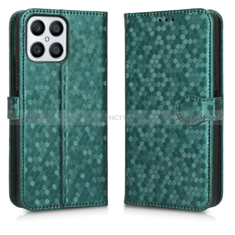 Coque Portefeuille Livre Cuir Etui Clapet C01X pour Huawei Honor X8 4G Vert Plus